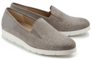 Gabor Slip-on Slipper Strassbesatz G-Weite Grau Uebergroesse 3066-17
