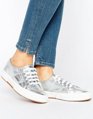 Superga Sneaker Uebergroesse Silber Metallic