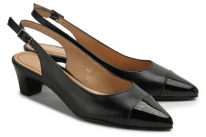 Sling-Pumps Lackkappe Schliesse am Riemchen Schwarz Untergroesse