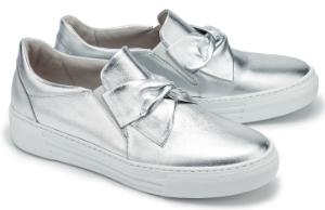 Gabor Slip On Sneaker Schleifen-Detail Silber Uebergroesse