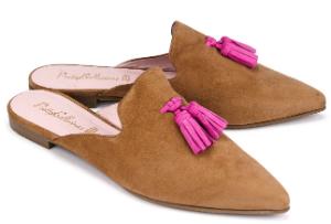 Pretty Ballerinas Sabots mit Quastendetails Beige Uebergroesse