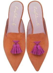 Sabots aus Nubukleder von Pretty Ballerinas in Uebergroessen Orange
