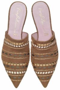 Sabots mit Swarovski Elements von Pretty Ballerinas in Uebergroessen Braun