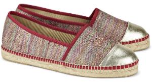 Espadrilles Canvas-Design Glitzer-Garn Metallic-Effekt Multicolor Uebergroesse