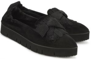 Kennel Schmenger Slipper Haferlasche Schleifenapplikation Uebergroesse Schwarz