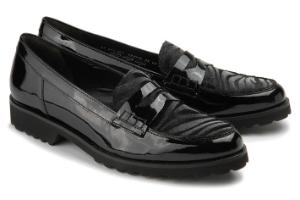 Penny-Loafer Leder Fell Schwarz Uebergroesse
