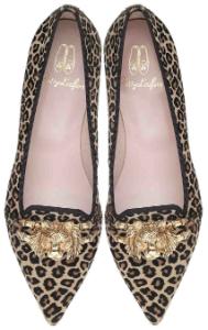 Pretty Loafers LIMITED spitz Leopardenmuster Tiger aus Gold Leo Uebergroesse