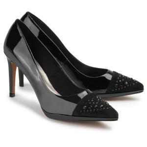 Pumps Steinen auf der Spitze Schwarz 70 mm Uebergroesse