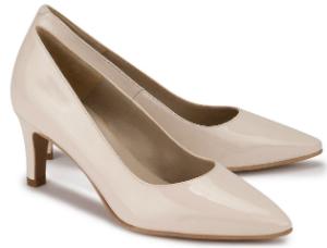 Pumps aus Lackleder mit spitz zulaufender Vorderkappe Nude Untergroesse