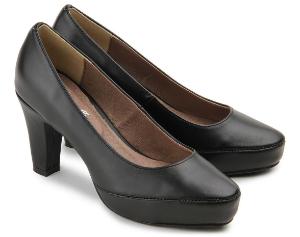 Pumps aus Nappaleder mit Plateau Schwarz Untergroesse