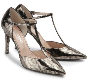 Spitz zulaufende Pumps mit viel Glanz und Stiletto-Absatz Silber Untergroesse
