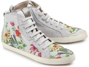 High Top Sneaker in Uebergroesse mit floralem Print