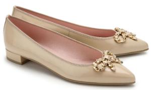 Beige Pretty Ballerinas mit Schleife auf dem Blatt | Damenschuhe in Übergröße Pretty Ballerinas mit Schleife auf dem Blatt Beige Uebergroesse