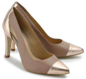 Nude/Kupfer Metallic Pumps aus fein glänzendem Leder | Abendschuhe in Untergrößen Pumps aus fein glaenzendem Leder Nude Kupfer Metallic Untergroesse