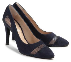 Pumps mit Partien in Netzoptik Blau Uebergroesse