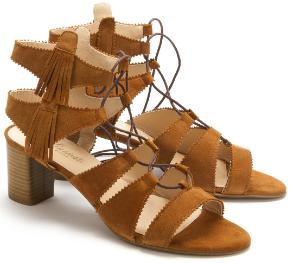 Sandalen in Groesse 45 Fransen Braun