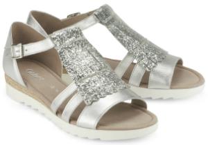 Sandalen in Größe 45 | Metallic-Optik | Weite: G-Weite | Farbe: Silber Sandalen in Groesse 45 Metallic-Optik G-Weite Silber