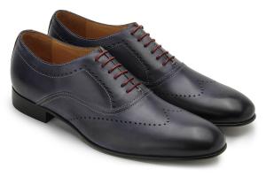 Blaue Schnürschuhe mit klassischer Lyra-Lochung in Größe 50 Blaue Schnuerschuhe mit klassischer Lyra-Lochung in Groesse 50