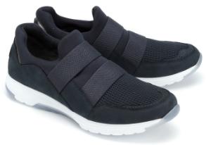 Blaue Slip-on Slipper aus Textil fuer Damen