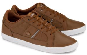Braune Sneaker aus Glattleder und Praegeleder von Lacoste in Uebergroessen