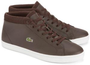 Braune Sneaker im typischen Retro-Look von Lacoste in Uebergroesse