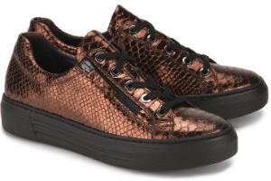 Metallic-Sneaker in Uebergroessen mit Plateausohle Bronze