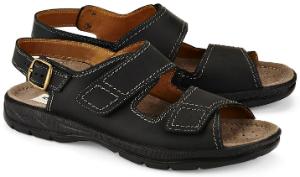 Schwarze Jomos Sandalen aus Leder in Groesse 50