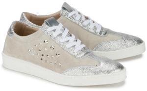 Sneaker in Uebergroessen Silber Beige 2048-17