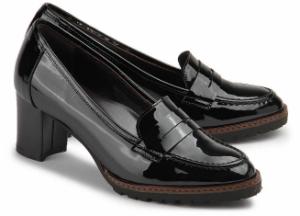 Trotteur Schuhe fuer Damen Lack-Optik Schwarz
