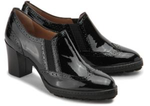 Trotteur Schuhe fuer Damen Lackleder Lyralochung Schwarz