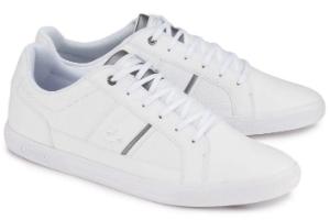 Weisse Sneaker aus Glattleder und Praegeleder von Lacoste in Uebergroessen