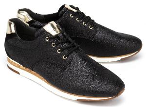 Gabor Sneaker mit goldfarbenen Elementen in Uebergroessen Schwarz