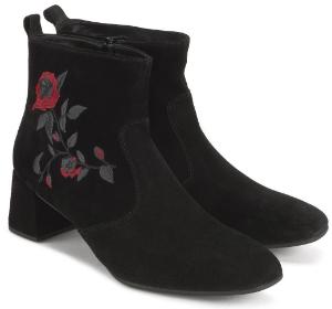 Gabor Stiefeletten mit floral bestickten Elementen in Uebergroessen Schwarz