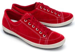 Legero Sneaker Veloursleder Kontrastnaehte Rot Uebergroesse