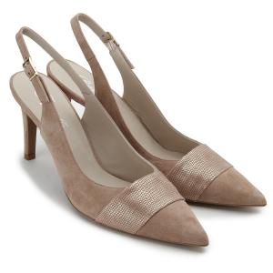 Sling-Pumps in Uebergroessen Beige Ballschuhe fuer Damen