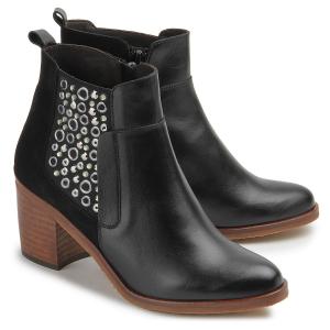 Damen-Chelsea-Stiefeletten mit Nieten in Untergroesse von Bariello Milano Schwarz