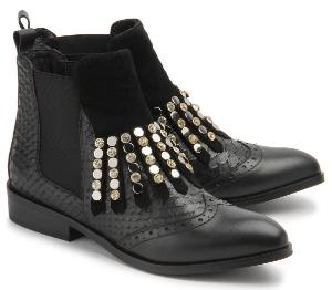 Damen-Chelsea-Stiefeletten mit Nieten in Untergroesse von Rossaro Schwarz