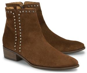 Damen-Stiefeletten aus Veloursleder mit Nieten in Uebergroesse von Gabor Braun