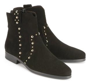 Damen-Stiefeletten mit Nieten in Uebergroesse von Bariello Milano Schwarz Rock Chic