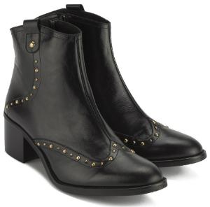 Damen-Stiefeletten mit Nieten in Untergroesse von Bariello Milano Schwarz