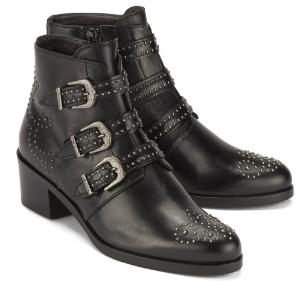 Damen-Stiefeletten mit Nieten in Untergroesse von Rossaro Schwarz