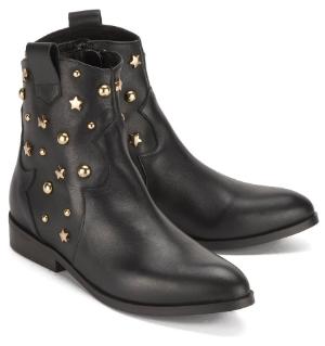 Damen-Stiefeletten mit Nieten in Untergroesse von Rossaro Schwarz