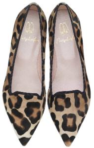 Pretty Ballerinas Slipper in Uebergroessen mit Leopardenmuster Beige