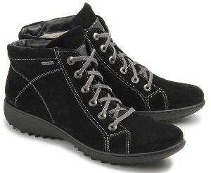 Schwarze Schnürstiefeletten aus Nubukleder von Romika in Übergrößen für Damen Romika Schnuerstiefeletten aus Nubukleder in Uebergroessen fuer Damen Schwarz