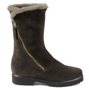 Stiefel mit Warmfutter in Untergroessen Nubukleder Lammfell Braun