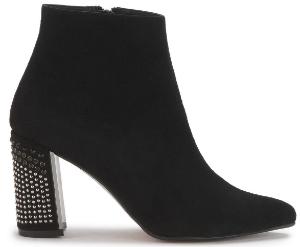 Stiefelette mit Nieten-Absatz in Uebergroesse von Bariello Milano Schwarz