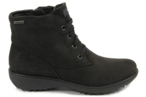 Uebergroessen Schnuerstiefeletten von Romika aus Mikrovelour in Schwarz