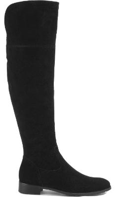 Overknee Stiefel in Uebergroessen Groesse 43 unaufdringlich feminin und dezent luxurioes Schwarz Bariello Milano