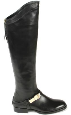 Overknee Stiefel mit Schnalle und Lederriemen in Uebergroessen Groesse 43 Schwarz Horsch Exklusiv