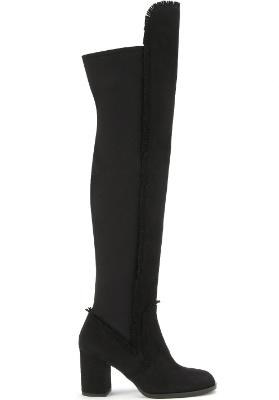 Overknee Stiefel mit Stretch-Einsatz in Uebergroessen Groesse 43 Schwarz Rossaro